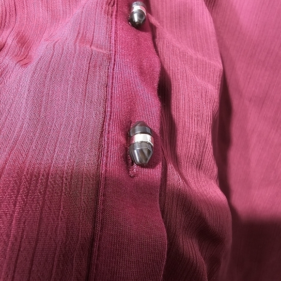 Soft surroundings small sheer cover with unique buttons long sleeve top - Picture 2 of 6